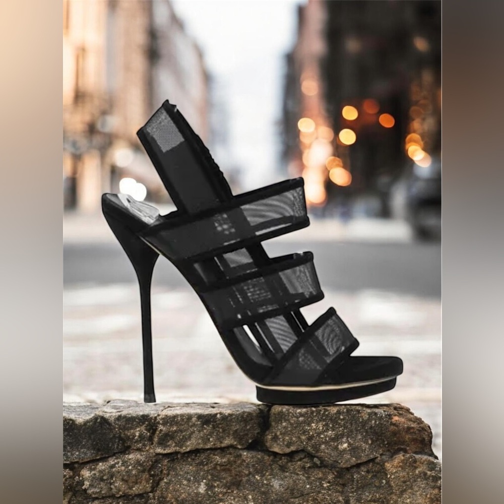 Gucci suede mesh sling back platform   Heels sz.36.5